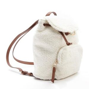 Faux Shearling Backpack